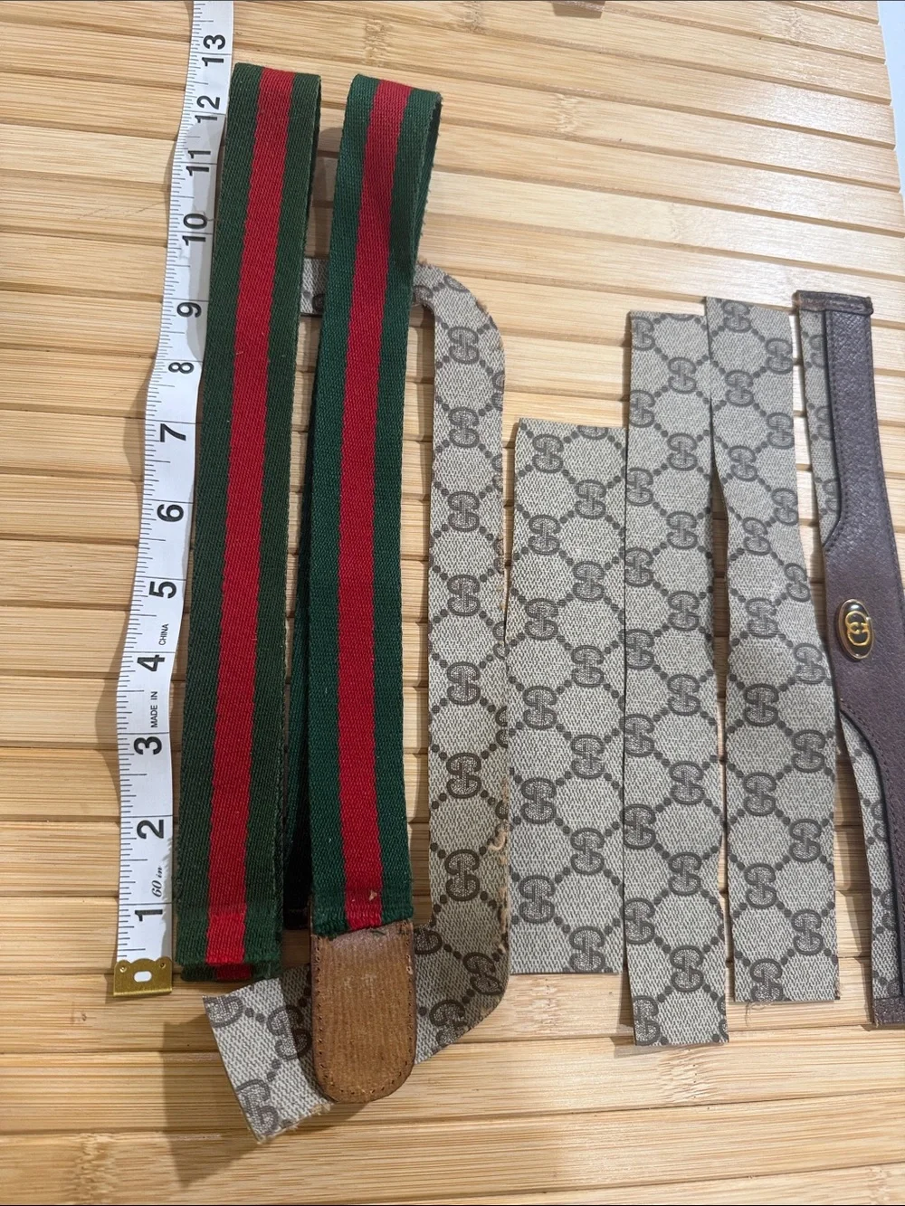 Authentic Gucci Web Straps with Beige GG Canvas Trim 7 pieces project